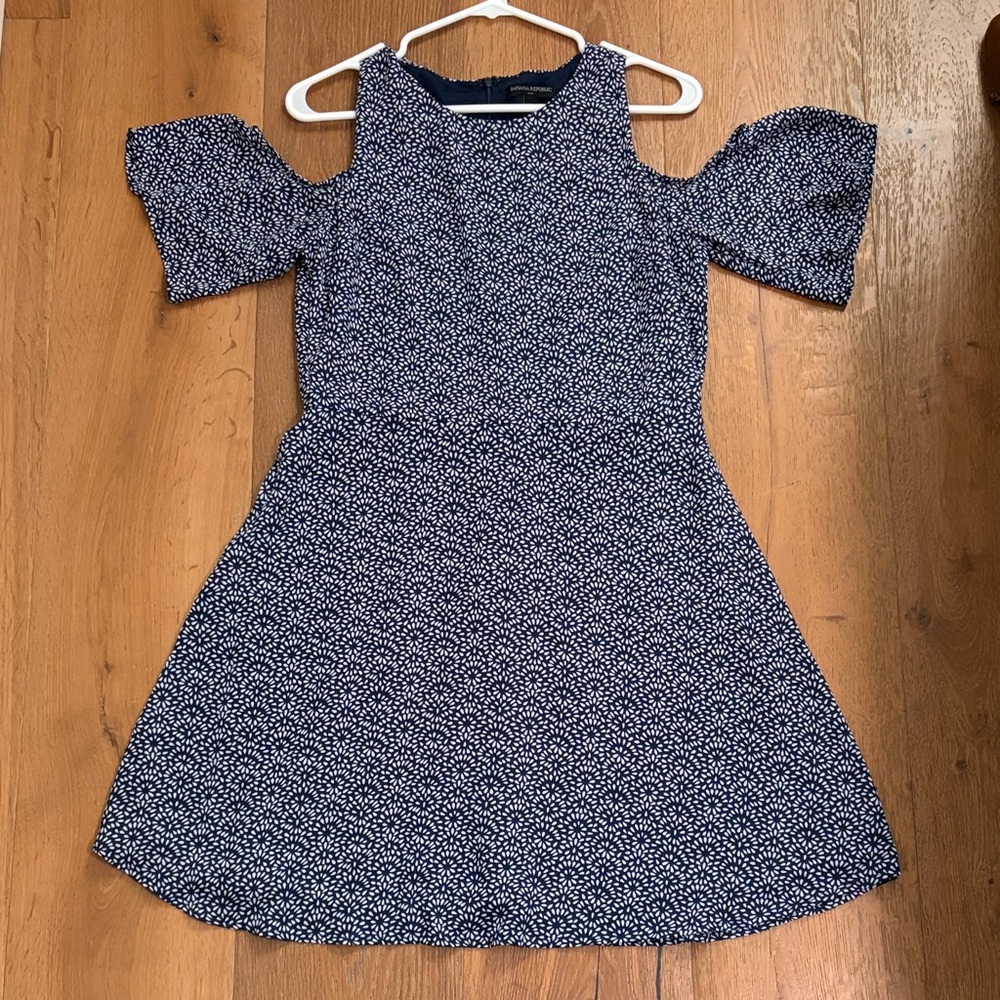 Banana Republic Dress in Navy with Floral Design